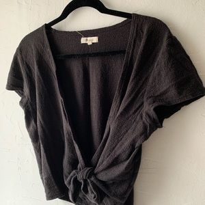Madewell lightweight black wrap tee shirt